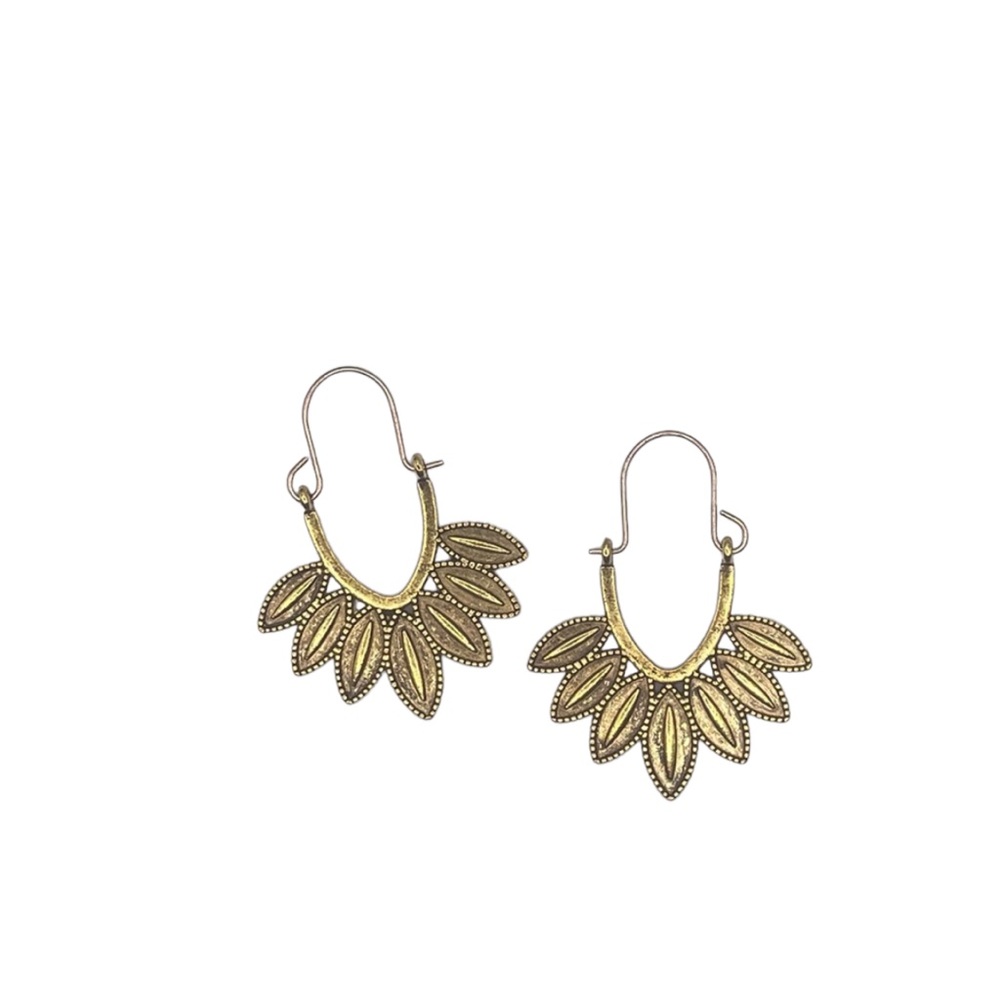 Boho Style Petite Feather Hoop Earrings